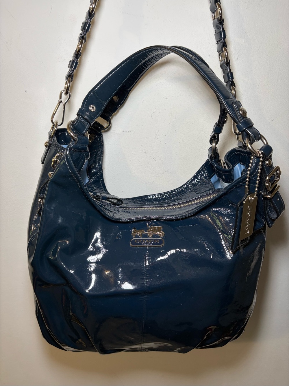 Coach Madison Maggie Shoulder Bag Navy Blue